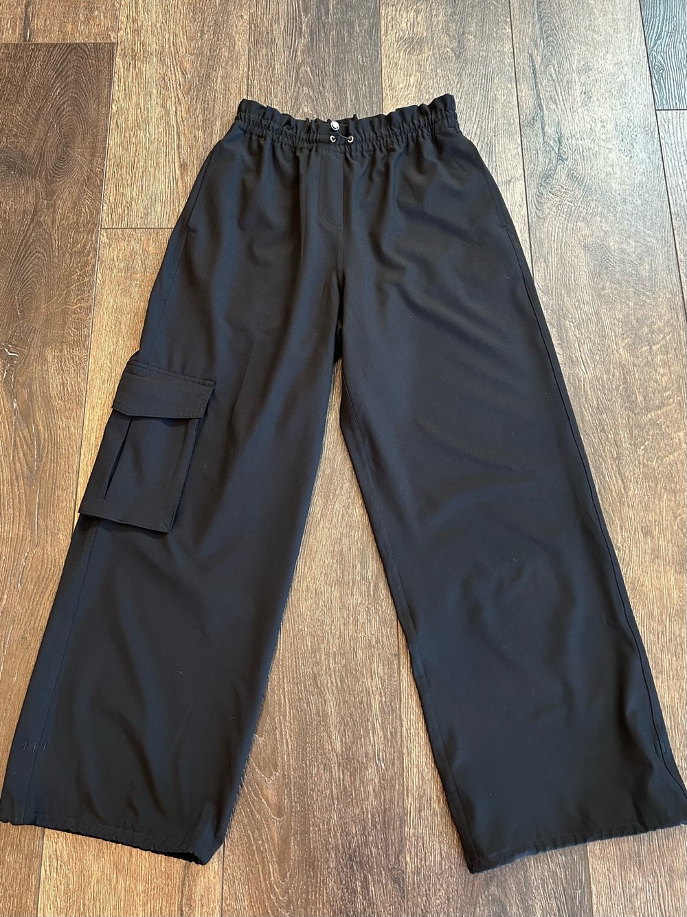 SPANX Wide Leg Cargo Pants, Black Small Petite S/P